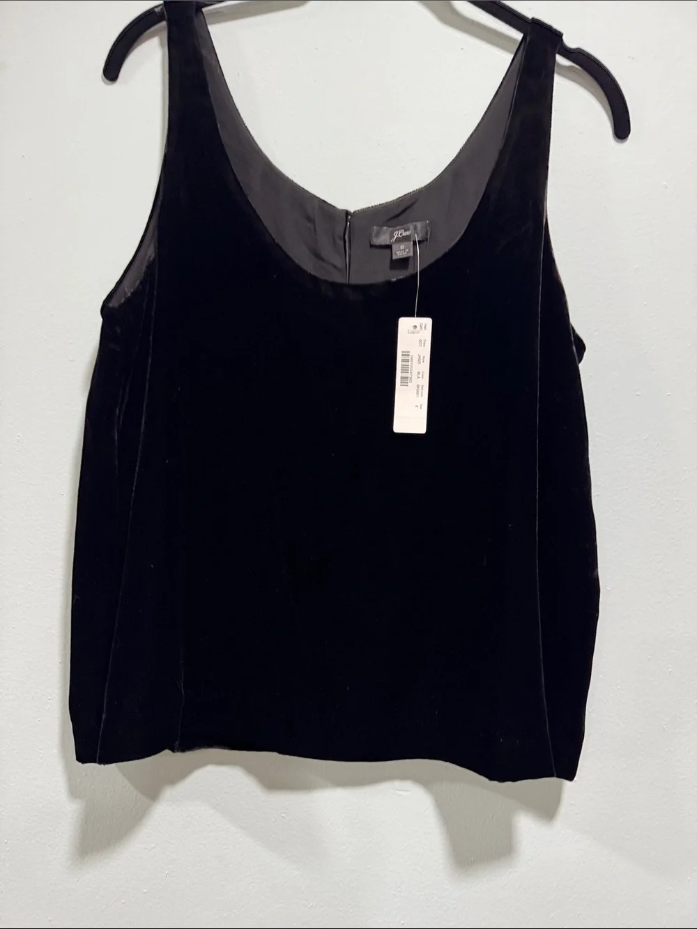 J CREW  NWT BLACK VELVET S 8 One Button Top